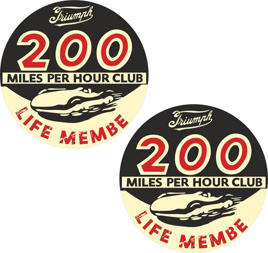 Picture of Triumph 200mph Club Decals / Stickers