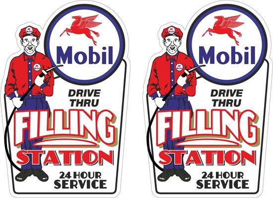 Picture of Mobil Filling Station Decals / Stickers