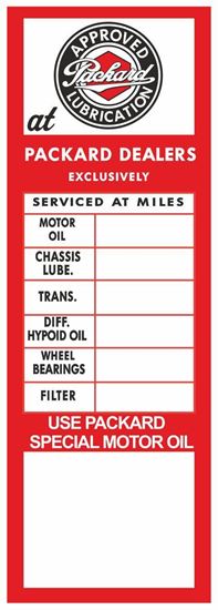 Picture of Packard Classic Service / Maintenance Stickers