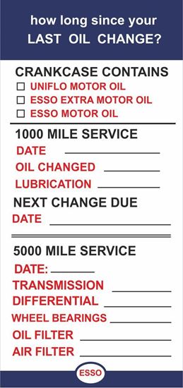 Picture of Esso Service / Maintenance Stickers