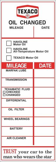 Picture of Texaco Classic Service / Maintenance Stickers