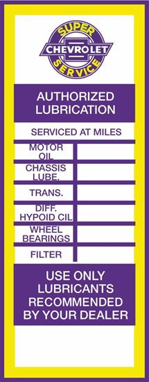 Picture of Chevrolet Classic Service / Maintenance Stickers