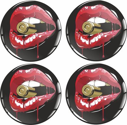 Picture of Lips / Bulllet Wheel centre Gel Badges