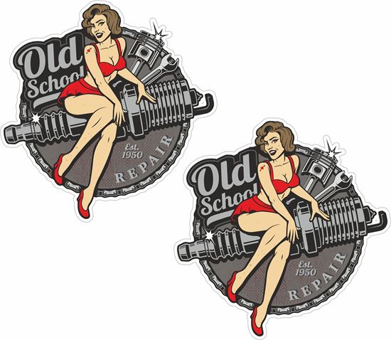 Picture of Vintage "Old School Est 1950"  general panel  Decals / Stickers