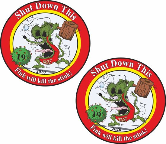 Picture of Rat Fink Corona Virus Decals / Stickers