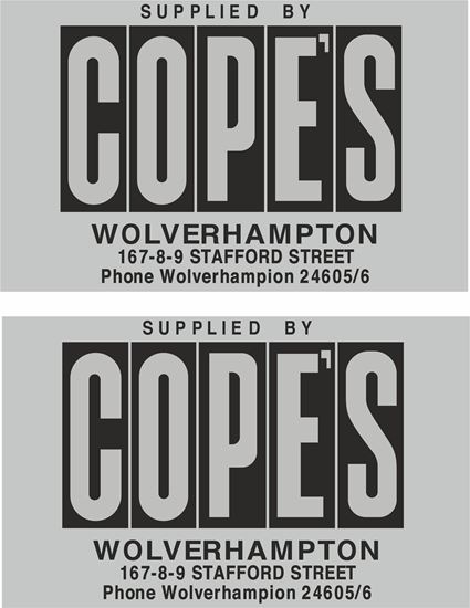 Picture of Cope's Wolverhampton Dealer Decals / Sticker