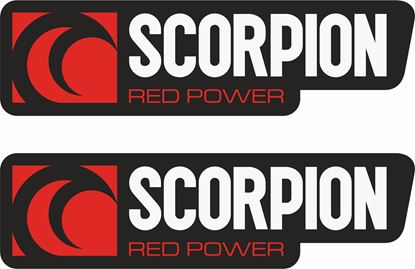 Picture of "Scorpion Red Power"  Track and street race sponsor Decals / Stickers