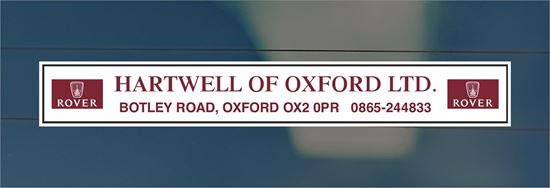 Picture of Hartwell of Oxford Dealer rear glass Sticker