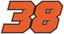 Picture of "38" Bradley Smith Track and street race nose cone number Decal / Sticker