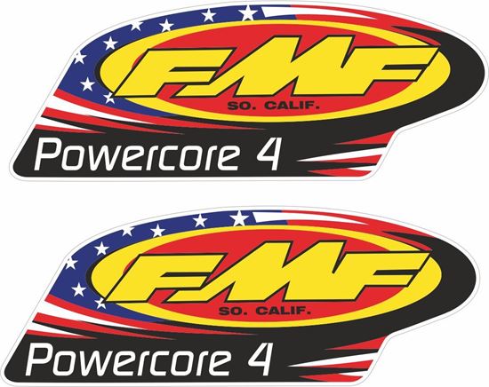 Picture of "FMF Powercore 4"  Track and street race sponsor Decals / Stickers