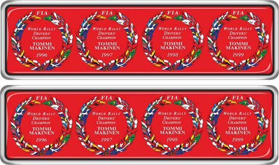 Picture of "FIA Drivers Champion Tommi Makinen" exterior adhesive Badges