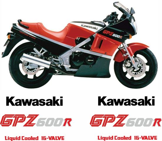 Picture of Kawasaki 600R 1986 replacement Decals / Stickers