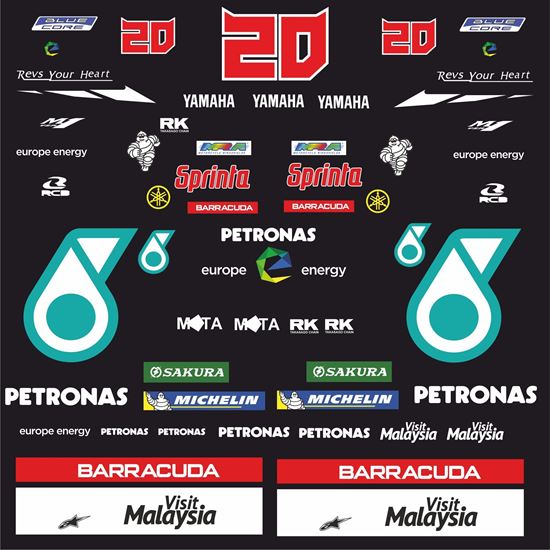 Picture of Yamaha R1 / R6 MotoGP Fabio Quartararo Patronas Decals / Stickers kit