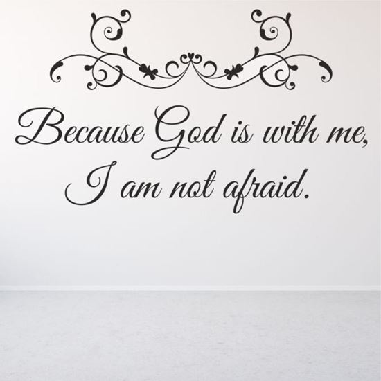 Picture of "Because God is with me..."  Wall Art sticker