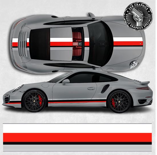 Picture of 991 Lemans theme over the top & side Stripes