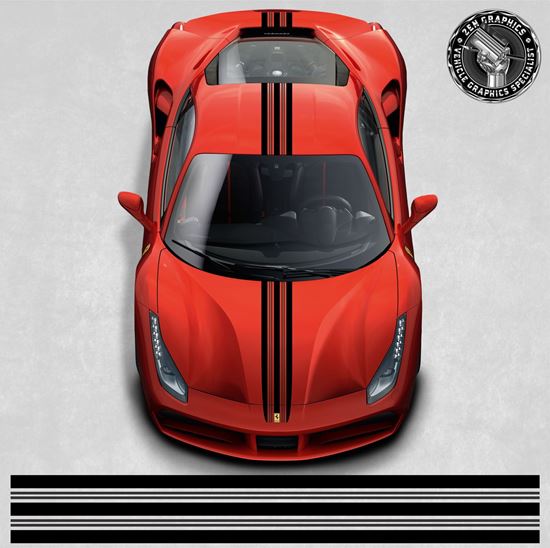 Picture of Ferrari 488 GTB over the top Stripes (Two Colour)