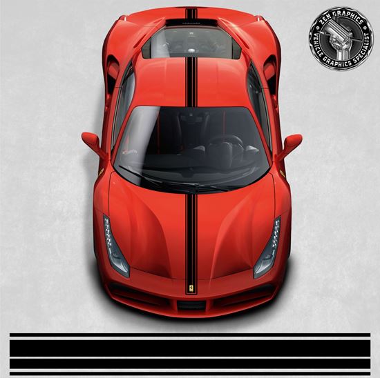 Picture of Ferrari 488 GTB over the top Stripes