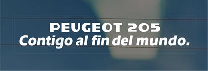 Picture of Peugeot 205 "With You To The End Of The World" rear Glass  Sticker / Decal