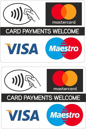 Picture of Card Payments Welcome Decals / Stickers