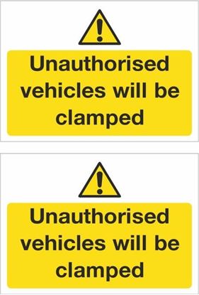 Picture of Unauthorised vehicles will be clamped Decals / Stickers