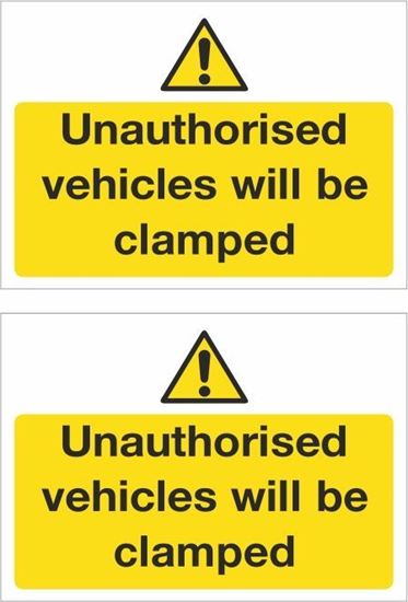 Picture of Unauthorised vehicles will be clamped Decals / Stickers