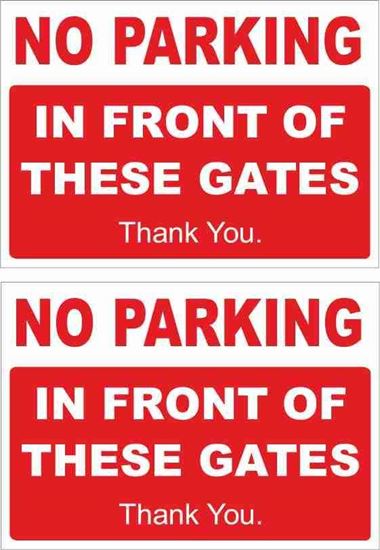Picture of No Parking in front of Gates Decals / Stickers