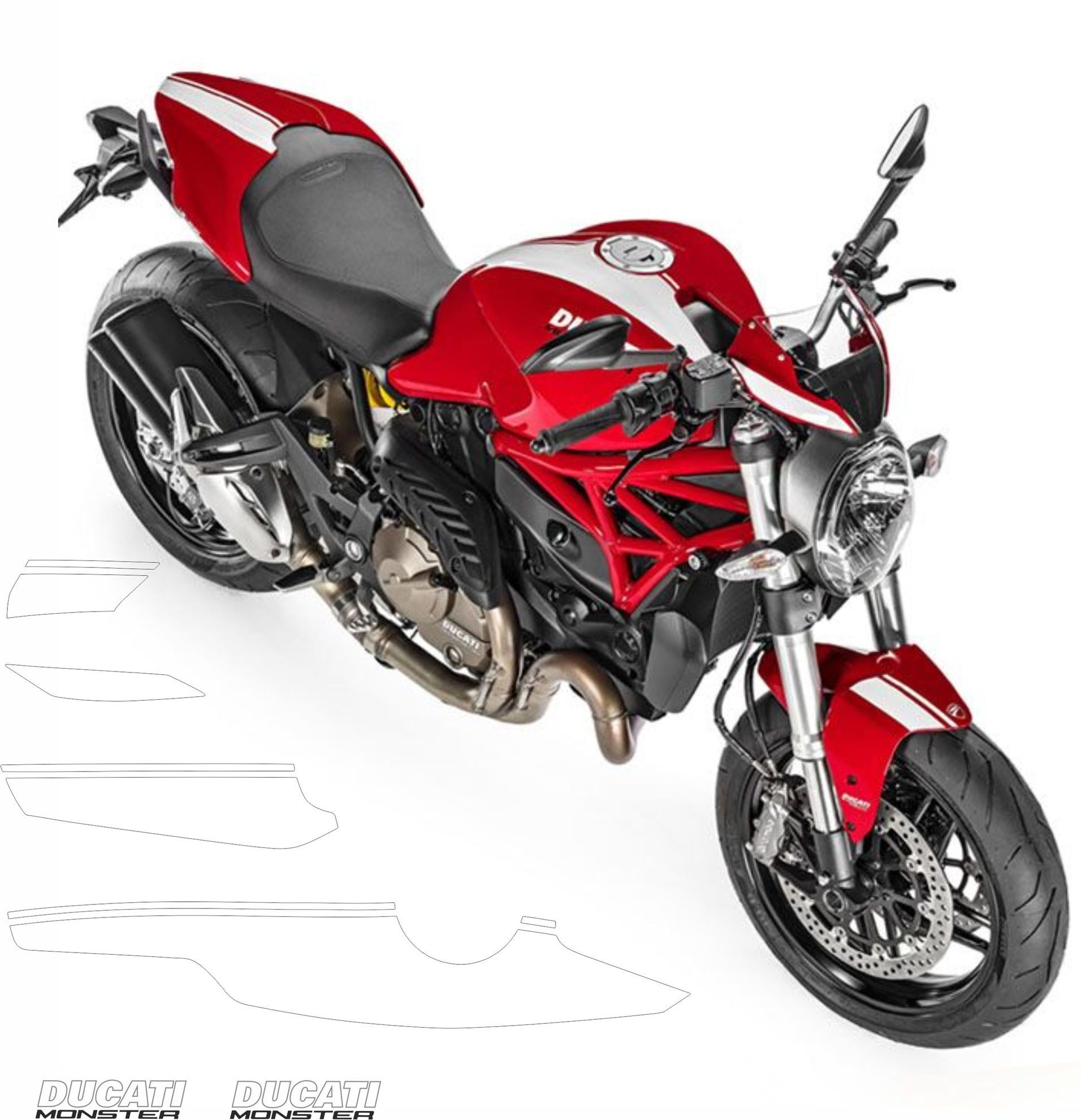 Zen Graphics Ducati Monster 821/1200 2016 full replacement Decals