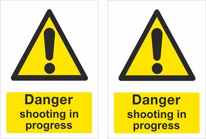 Picture of Danger shooting in progress Decals / Stickers