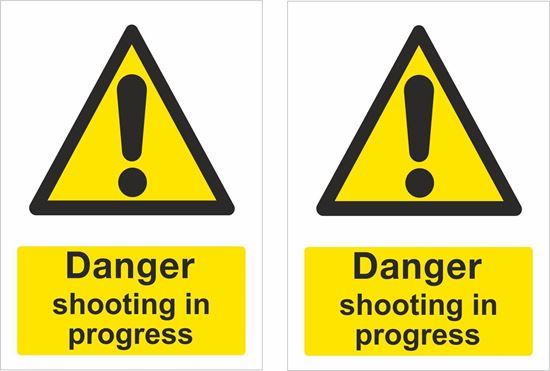 Picture of Danger shooting in progress Decals / Stickers