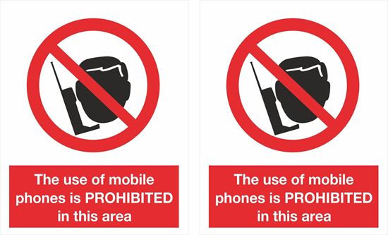 Picture of The use of mobile phones is Prohibited... Decals / Stickers