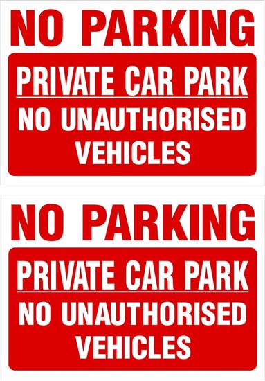 Picture of Private car park no unauthorised vehicles Decals / Stickers