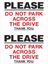 Picture of Please do not park across the drive Decals / Stickers