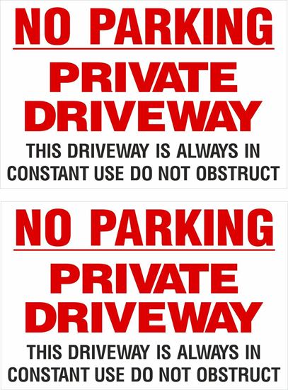Picture of No parking private driveway... Decals / Stickers