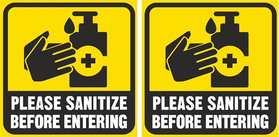 Picture of Please Sanitize before entering Decals / Stickers
