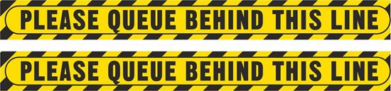 Picture of Please queue behind this line Decals / Stickers
