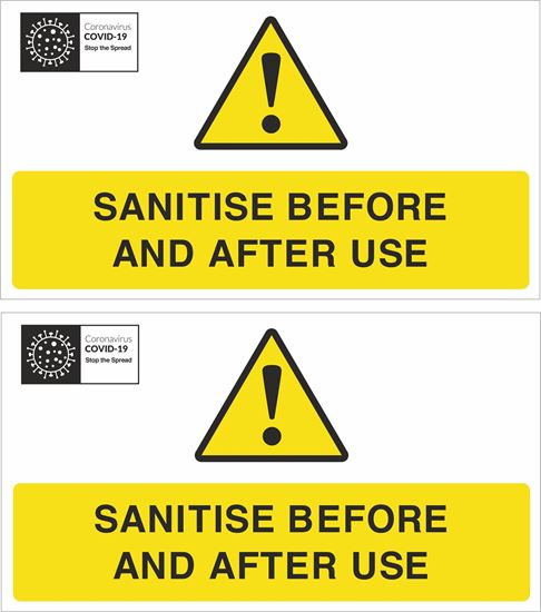 Picture of Sanitise before and after use Decals / Stickers