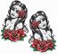Picture of Woman Tattoo Roses Decals / Stickers