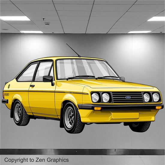 Picture of Ford Escort MK2 RS2000 Wall Art sticker (full colour)