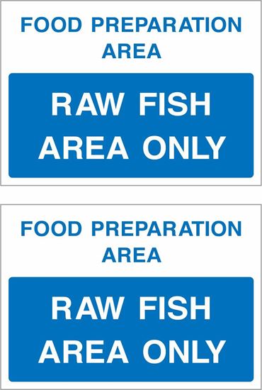 Zen Graphics Food Preparation Area Raw Fish Area Only Decals Stickers