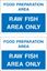 Picture of Food preparation area, Raw fish area only Decals / Stickers