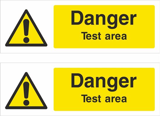 Picture of Danger test area Decals / Stickers