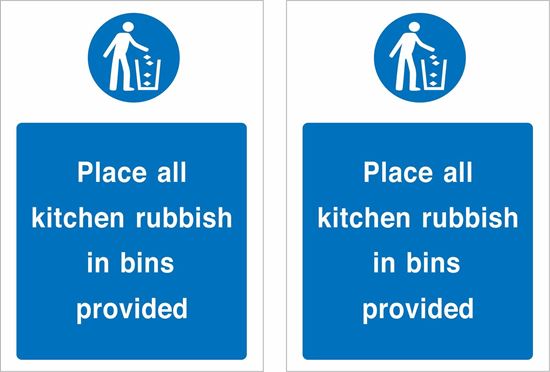 Picture of Place kitchen rubbish in bins provided Decals / Stickers