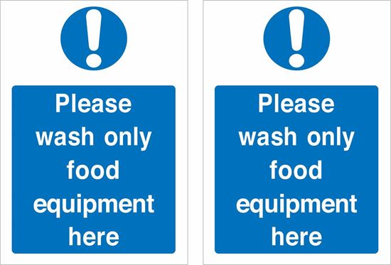 Picture of Please wash only food equipment here  Decals / Stickers