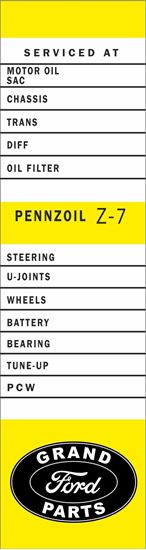 Picture of Penzoil Z-7 Service / Maintenance Stickers