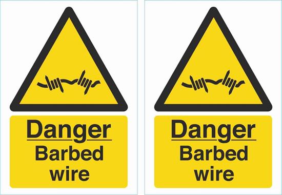 Picture of Danger barbed wire Decals / Stickers