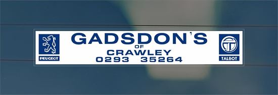 Picture of Gadsdons - Crawley Dealer rear glass Sticker