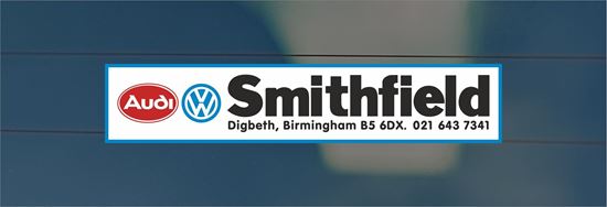 Picture of Smithfield- Birmingham Dealer rear glass Sticker