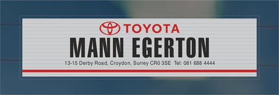Picture of Mann Egerton - Croydon Dealer rear glass Sticker