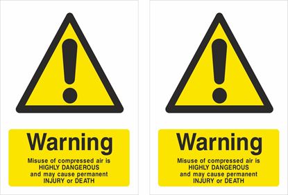 Picture of Warning Misuse of compressed air is... Decals / Stickers
