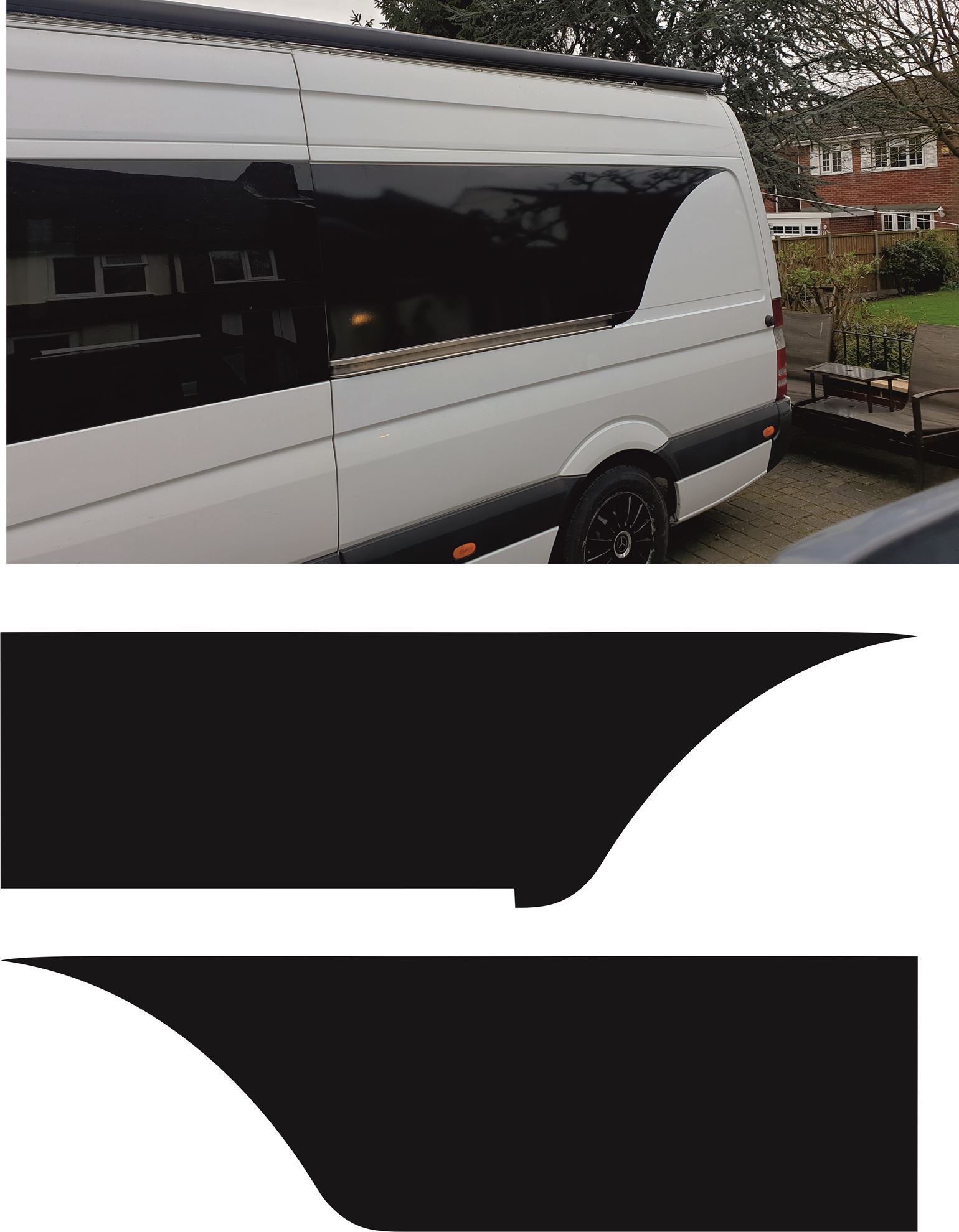 Zen Graphics - Mercedes Sprinter Long Wheel Base side Window Finisher Vinyl
